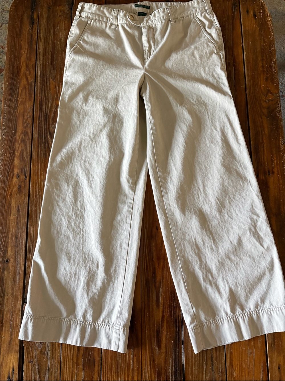 Ralph Lauren Cream Wide Leg Cotton Pants